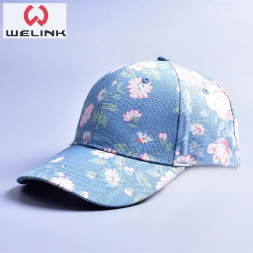 Sublimation Polyester Flower Baseball Caps Girl Dad Hat