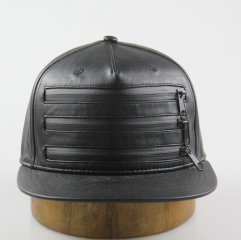 Wholesale PU leather flat bill Snapback caps hats